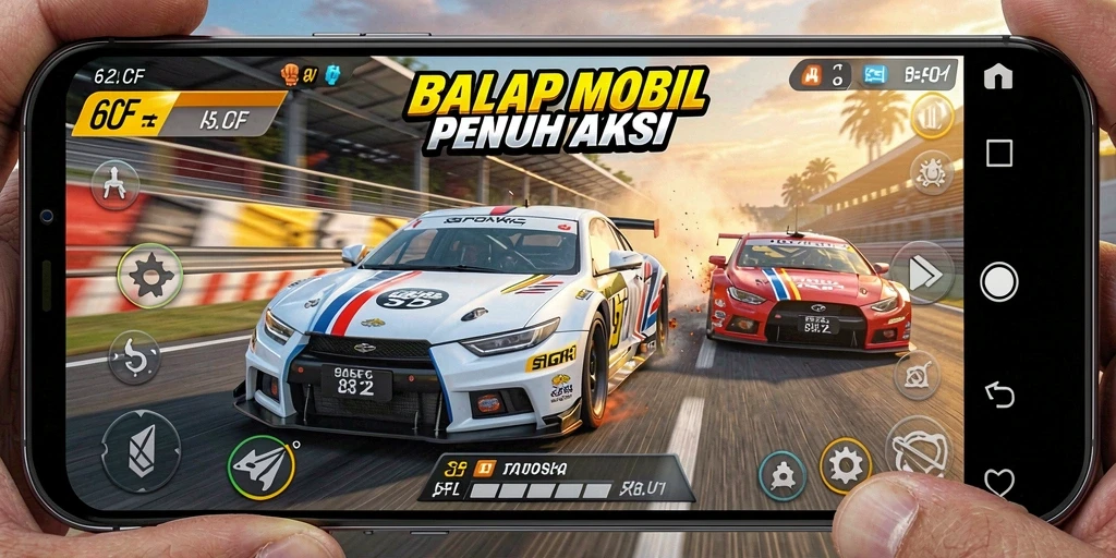 Menampilkan gameplay seru balapan mobil di 6CF.