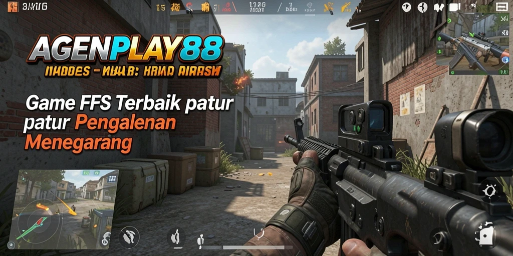 Screenshot menunjukkan aksi intens dalam gameplay FPS AGENPLAY88.