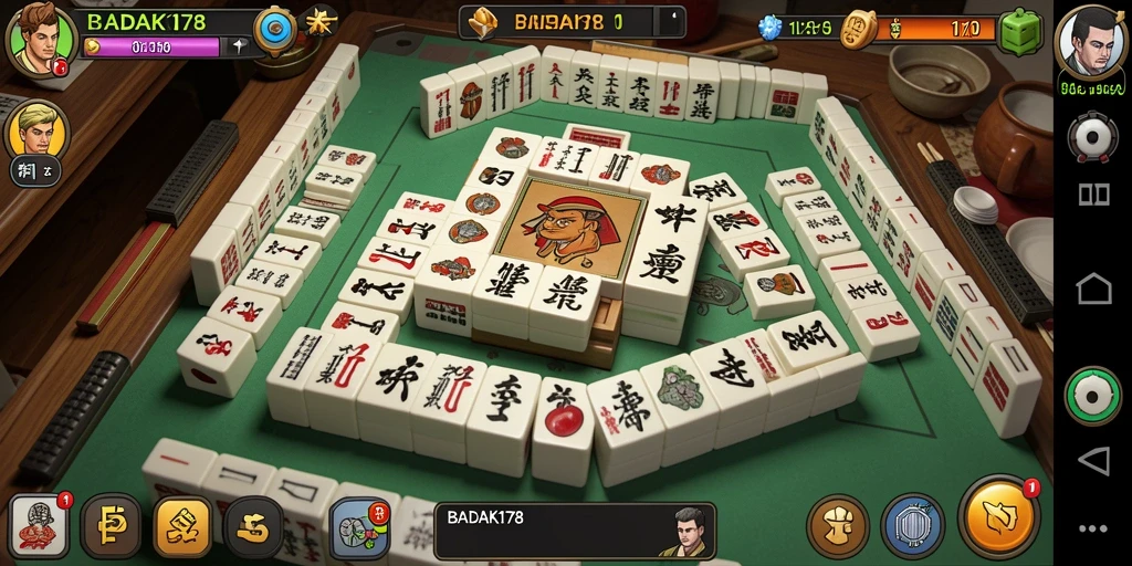 Tampilan screenshot utama BADAK178 menampilkan momen seru permainan Mahjong.