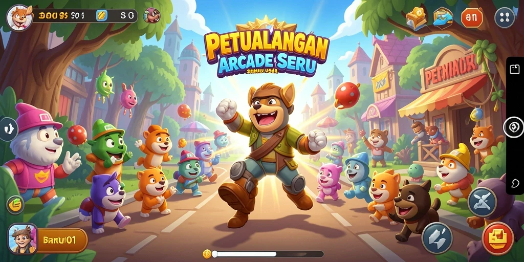 Tampilan gameplay menarik dari BARU01 yang penuh warna.
