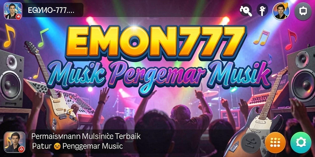 Screenshot gameplay EMON777 menunjukkan tantangan musik yang seru.