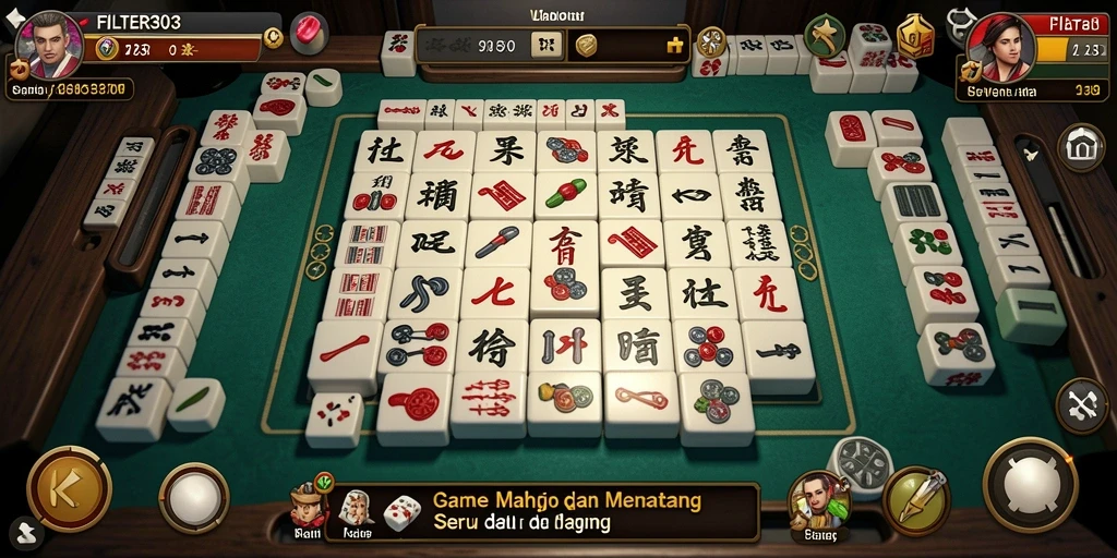 Tampilan gameplay FILTER303 dengan desain Mahjong yang menarik.