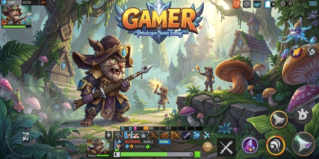 Tampilan gameplay GAMERP yang epik dan mendebarkan.