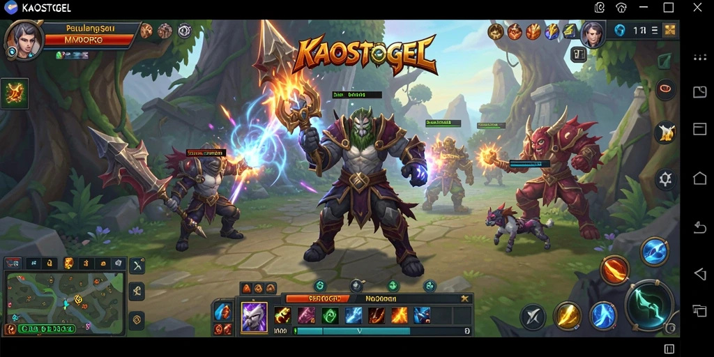 Screenshot KAOSTOGEL menampilkan pertarungan seru di dunia MMORPG.