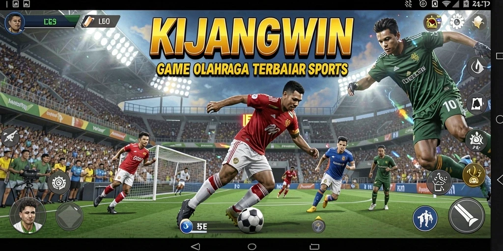 Tampilan gameplay menegangkan di KIJANGWIN dengan aksi olahraga yang seru.