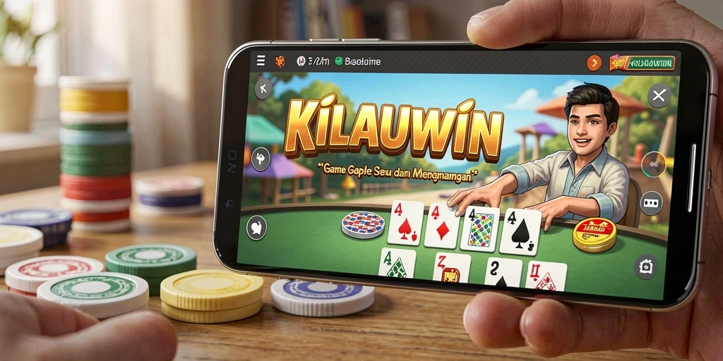Tampilan gameplay Gaple yang seru dalam KILAUWIN.