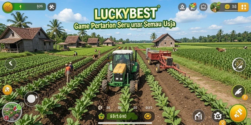 Tampilan gameplay LUCKYBEST yang menarik dan seru dalam bertani.