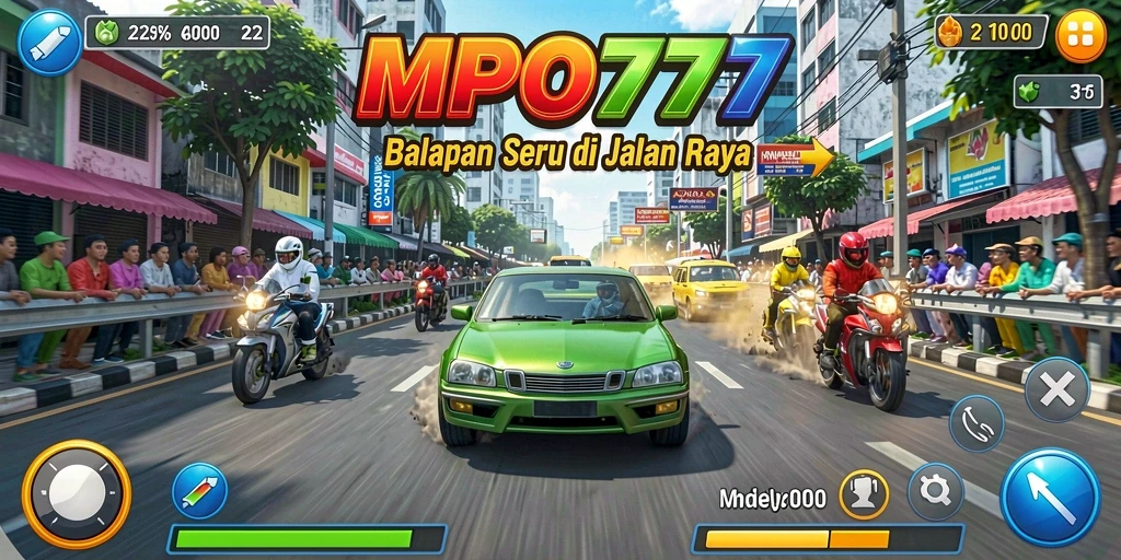 Tampilan gameplay seru dan mendebarkan dalam balapan MPO777.