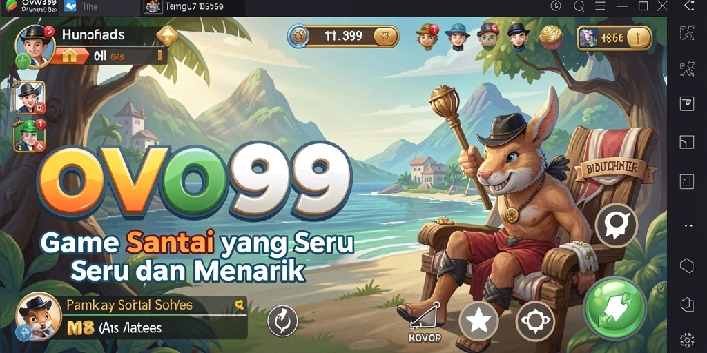 Tampilan menarik dari gameplay OVO99 yang santai dan interaktif.
