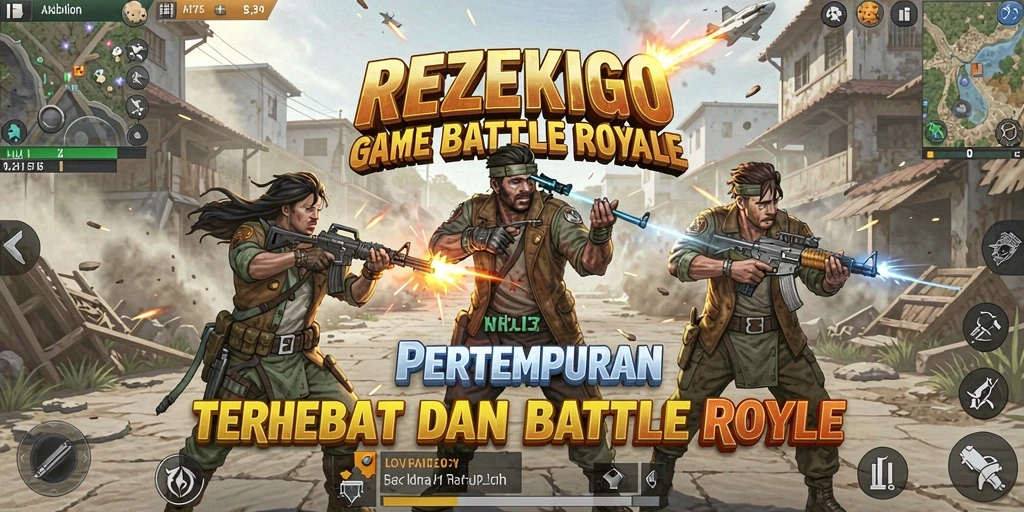 Tampilan gameplay seru dari REZEKIGO saat taktik bertempur berlangsung.