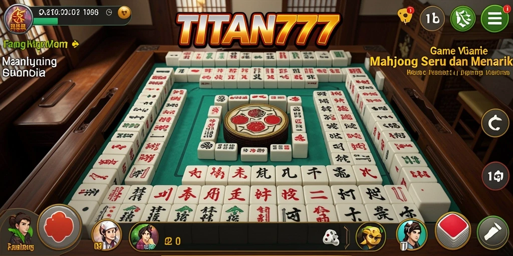 Tampilan seru gameplay Mahjong di TITAN777.