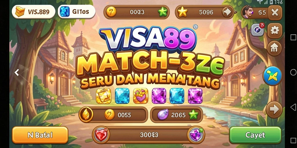 Tampilan gameplay seru dari game Match-3 VISA89.