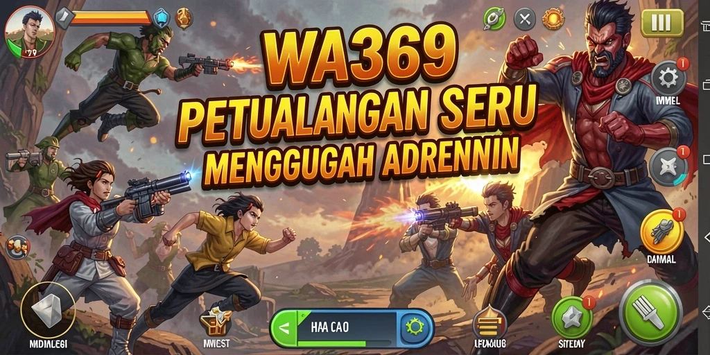 Screenshot utama WA369 menampilkan karakter dalam aksi petualangan.