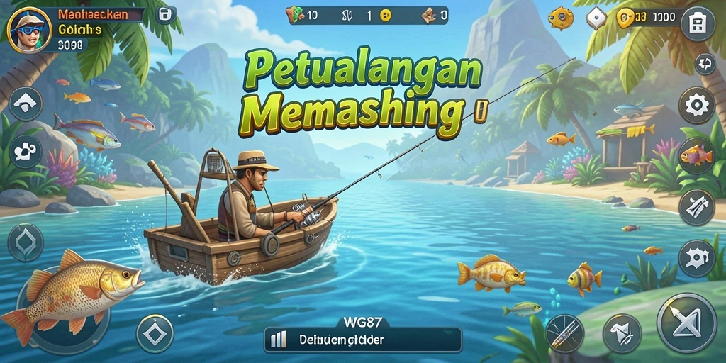 Tampilan gameplay menakjubkan di WG87 dengan suasana memancing yang realistis.